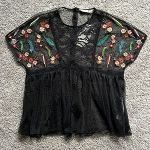 Zara Sheer Floral Top